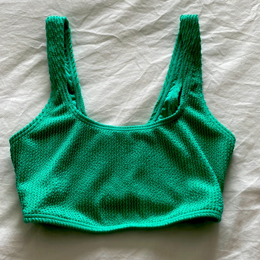 Women's Green Summer High Cropped Tank Swim Top